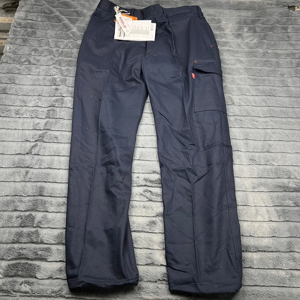 Portwest Bizweld Mens XL Navy Blue Flame Resistant Cargo Work Pants FR BZ31